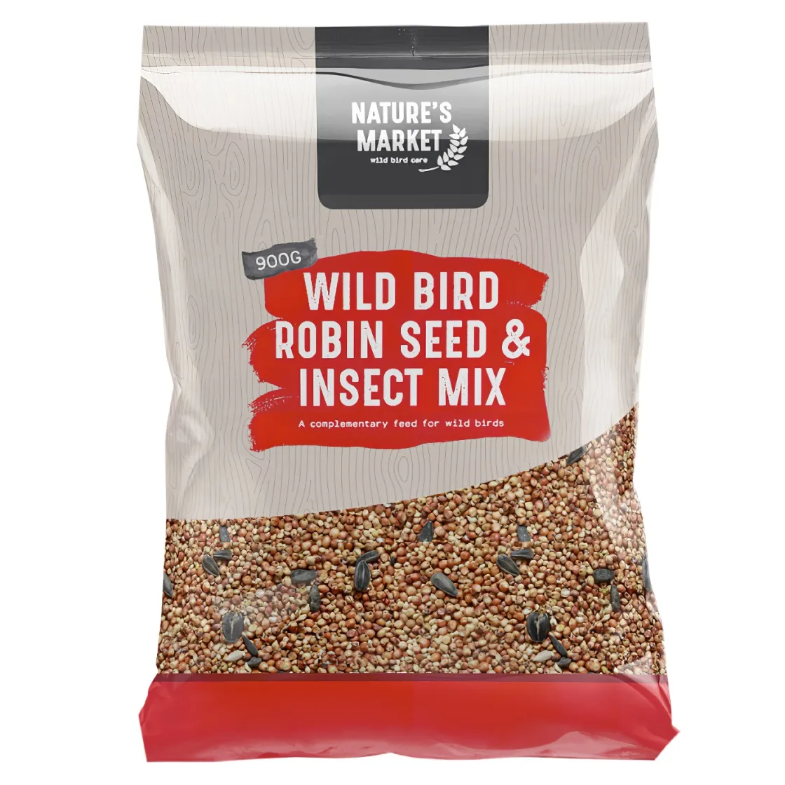 Nature’s Market Wild Bird Food Robin Seed and Insect Mix 900g Natures Market Wild Bird Food Robin Seed and Insect Mix 900g for Insect-Eating Birds (BFWF02)