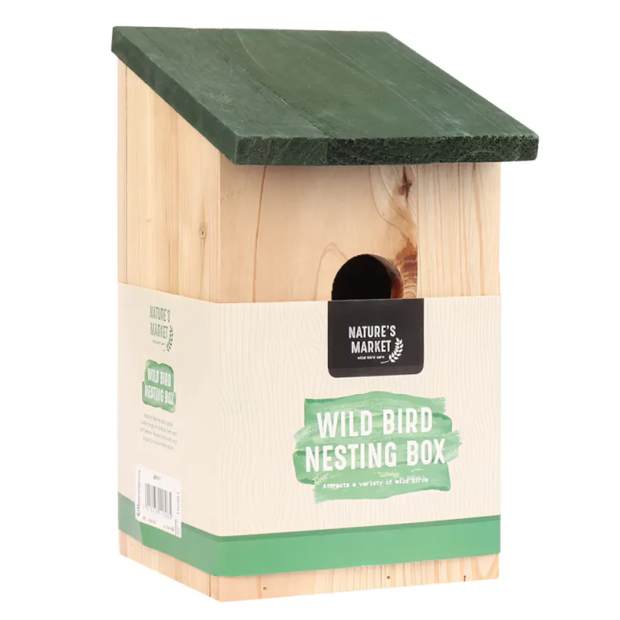 Natures Market Wooden Small Bird Nesting Box for Garden Wildlife (BF017) Natures Market Wooden Small Bird Nesting Box for Garden Wildlife (BF017)