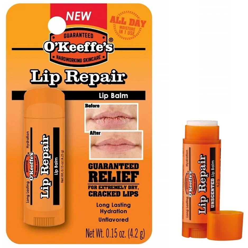 O’Keeffe’s Unscented Lip Balm for Long-Lasting Hydration and Repair (7544001)