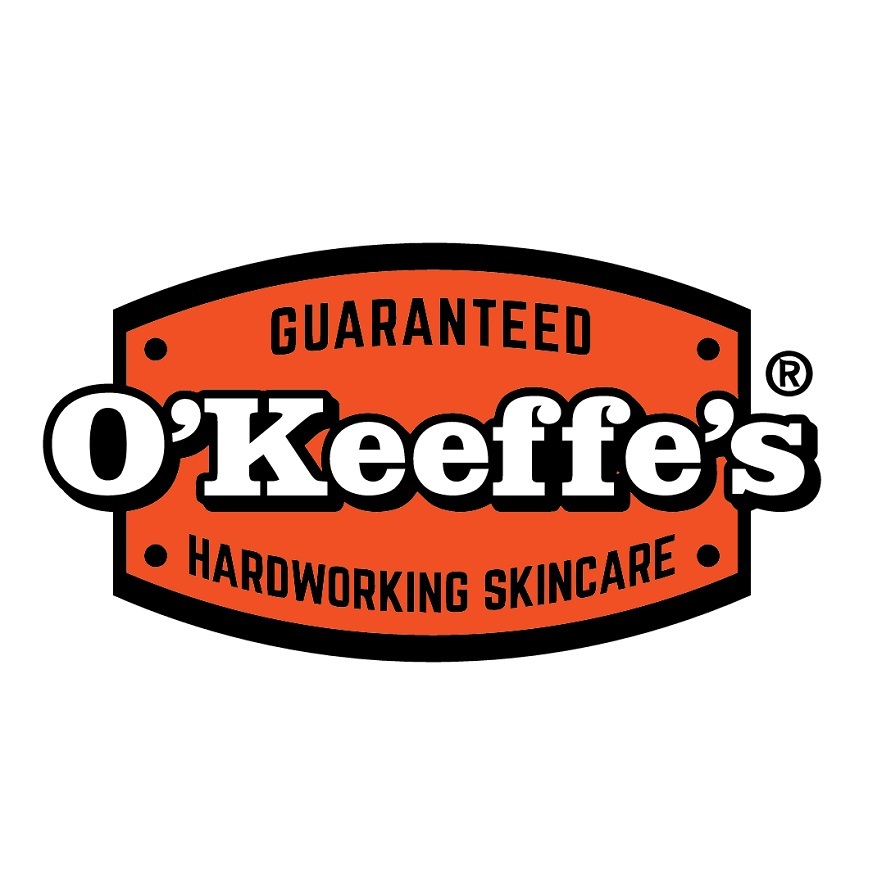 O’Keeffe’s logo with text Guaranteed Hardworking Skincare.