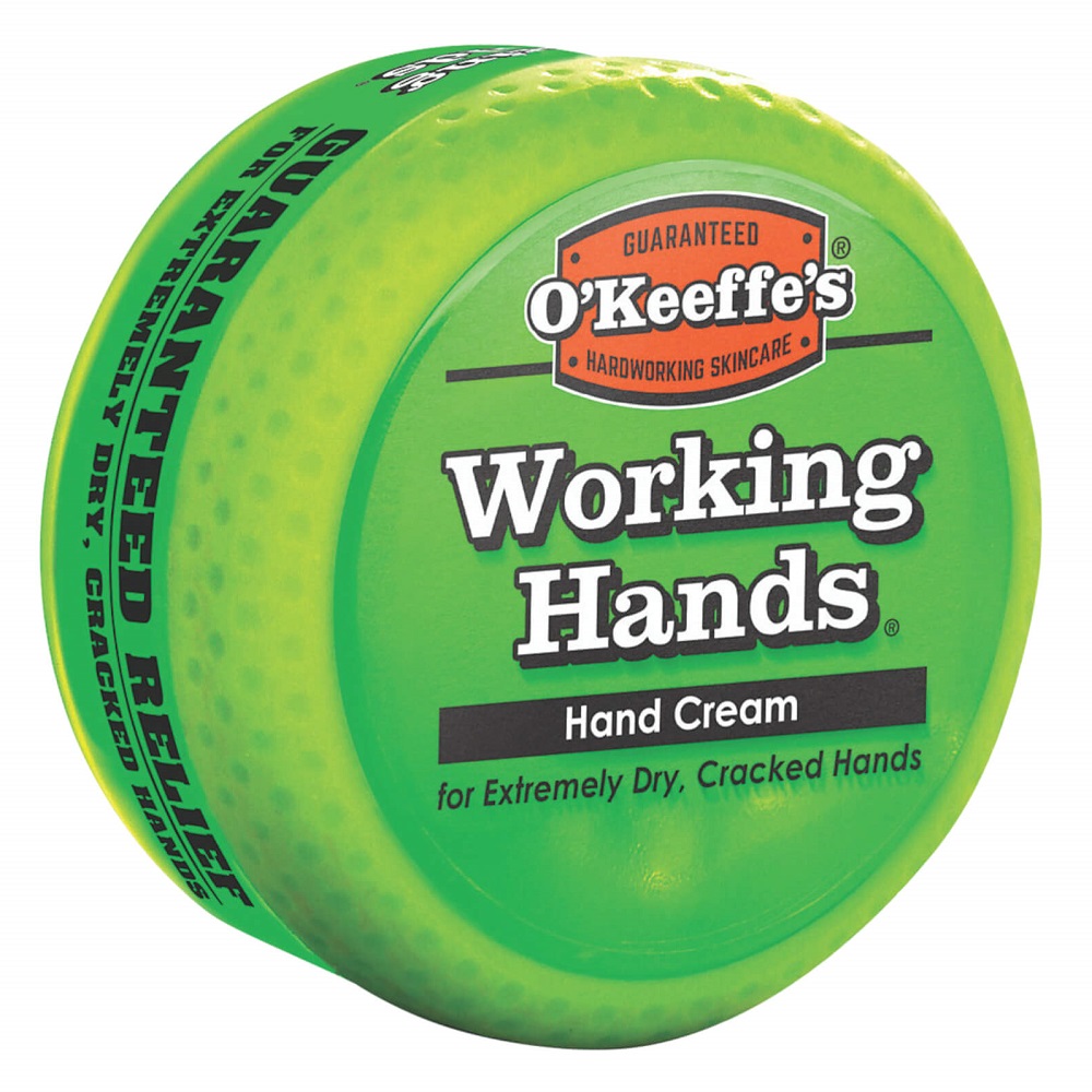 O’Keeffe’s Working Hands Hand Cream in a green container for extremely dry, cracked hands.