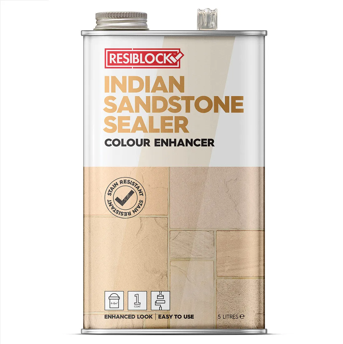 Resiblock Indian Sandstone Colour Enhancer Sealer 5L for Vibrant Finish Resiblock Indian Sandstone Colour Enhancer Sealer 5L 171756 Vibrant Finish RBINDENH5