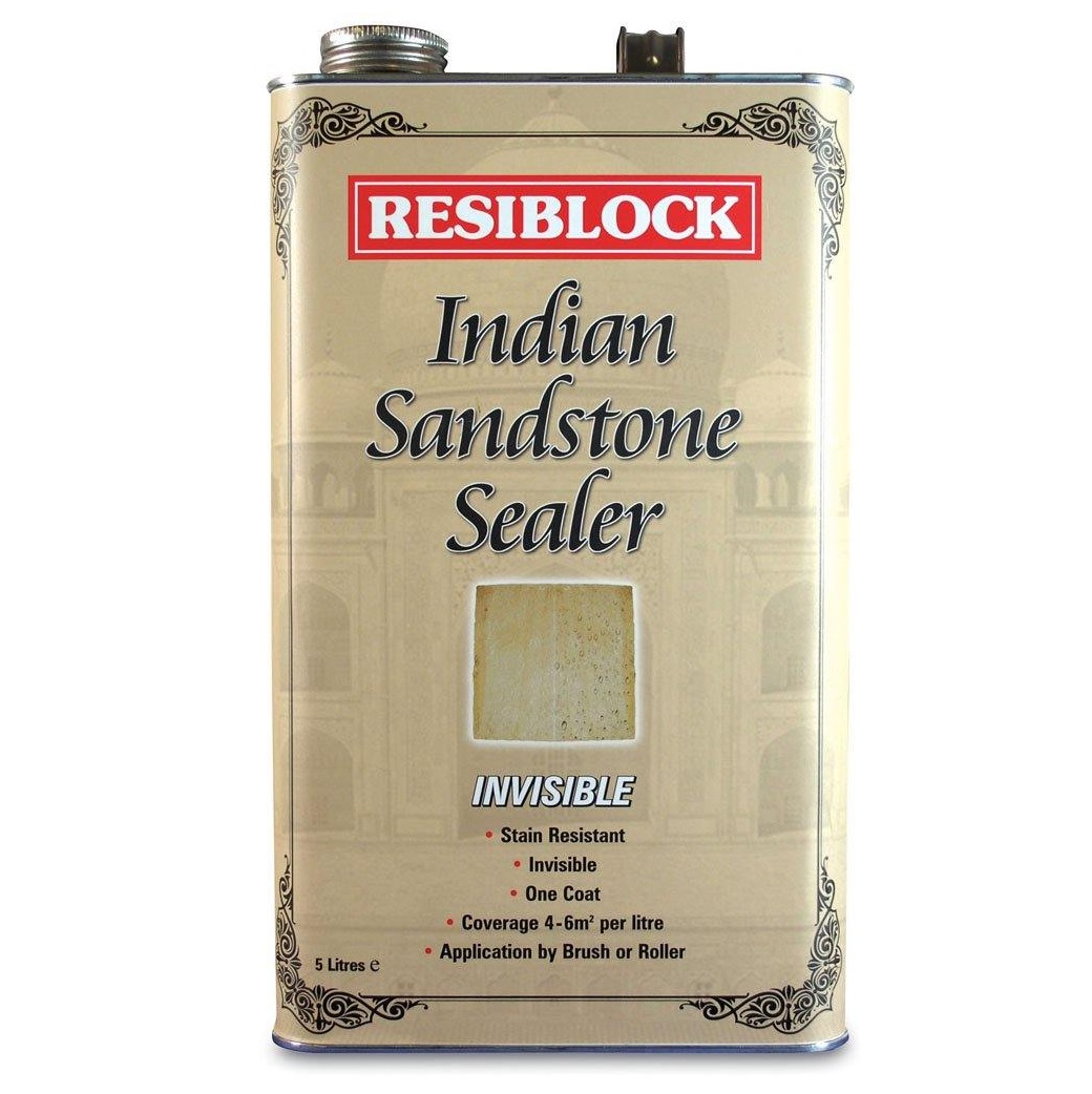 Resiblock Indian Sandstone Sealer 5L can with product details.