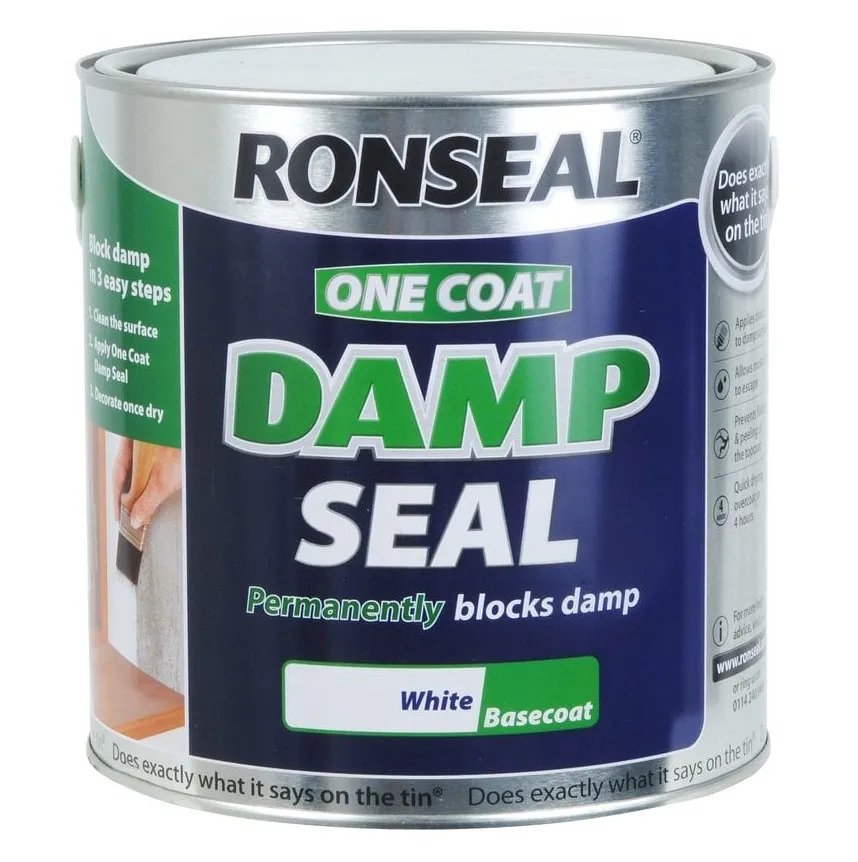 Ronseal One Coat Damp Seal White Paint for Damp Protection – 750ml (37563)