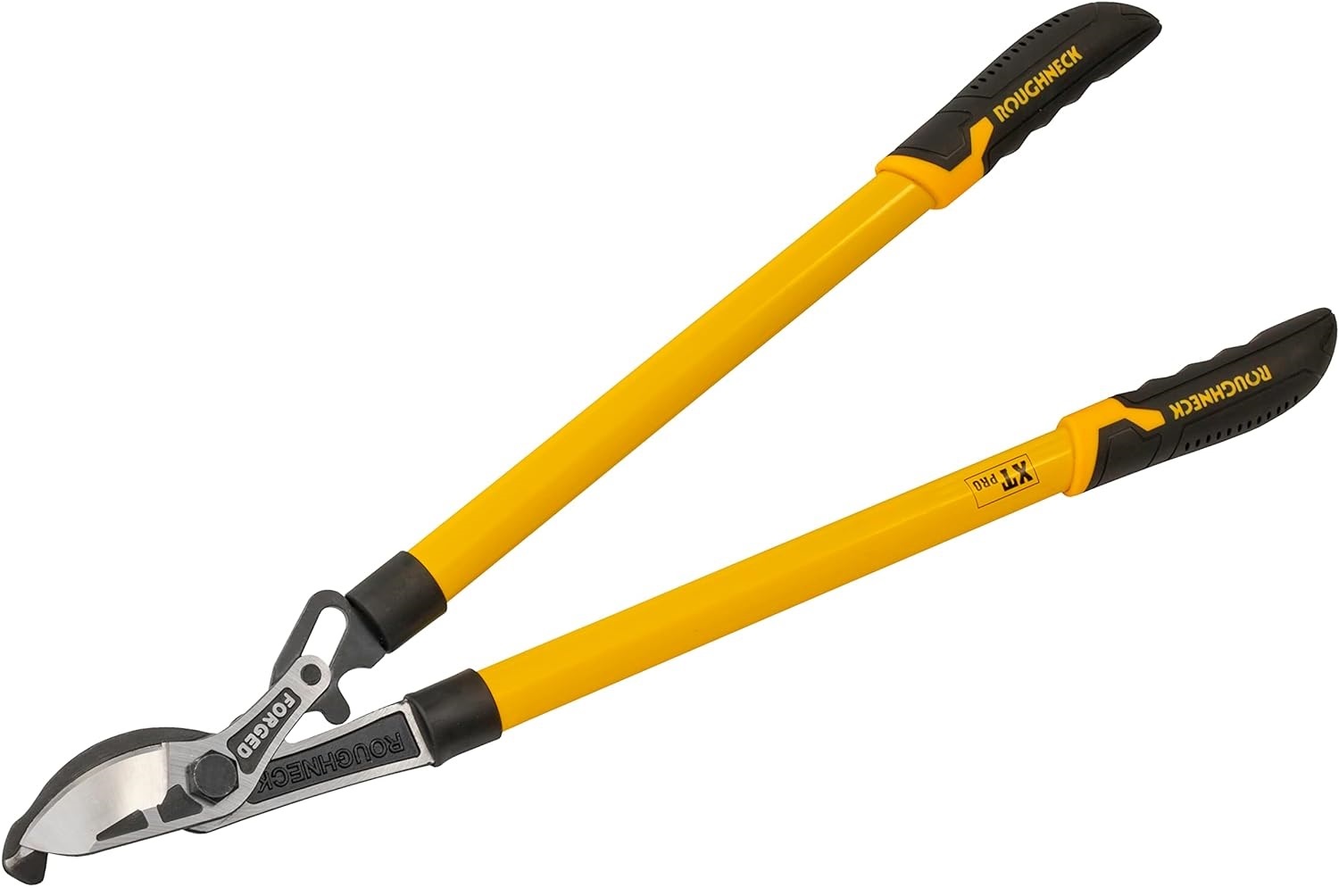 Yellow and black Roughneck XT PRO Heavy Duty Garden Bypass Lopping Shears with metal blades.