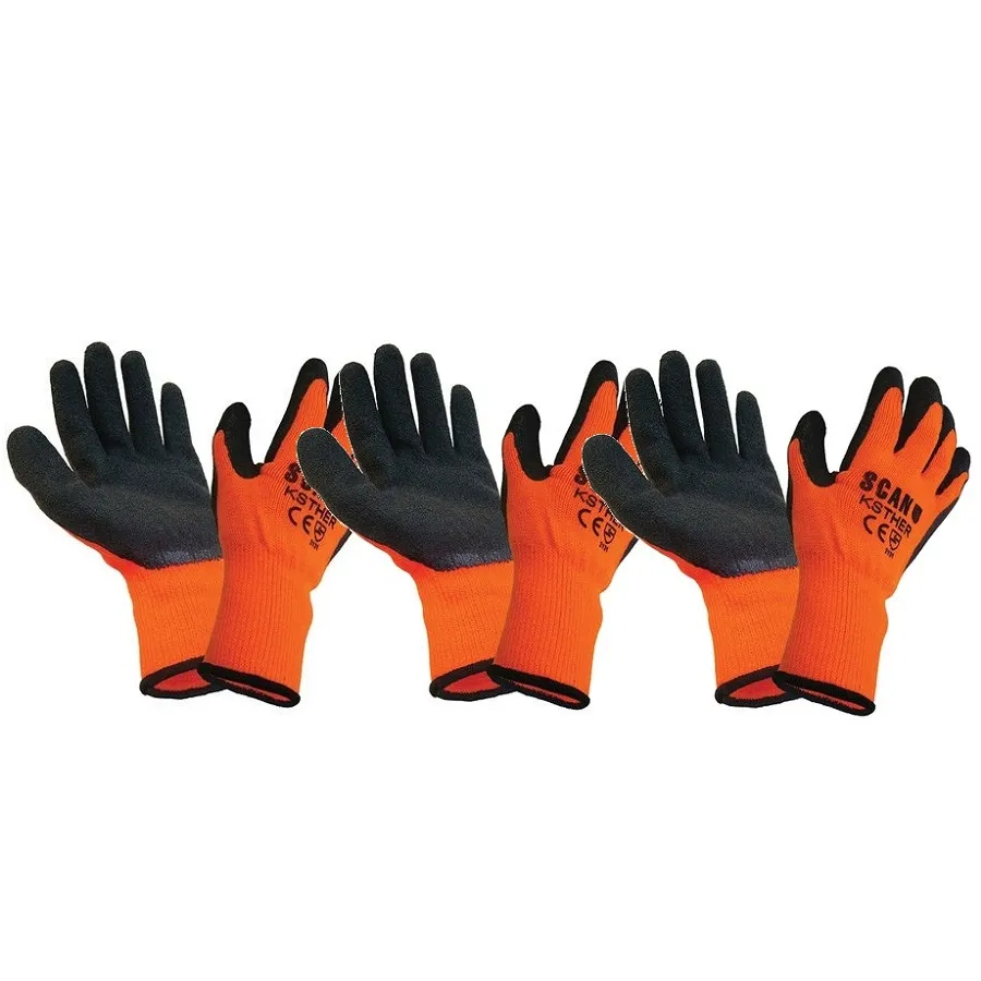 Scan Hi-Vis Latex Thermal Work Gloves Large – 3 Pairs for High-Visibility Tasks (XMS24LATEX) Scan Hi-Vis Latex Thermal Work Gloves Large – 3 Pairs for High-Visibility Tasks SCAGLOKSTH3