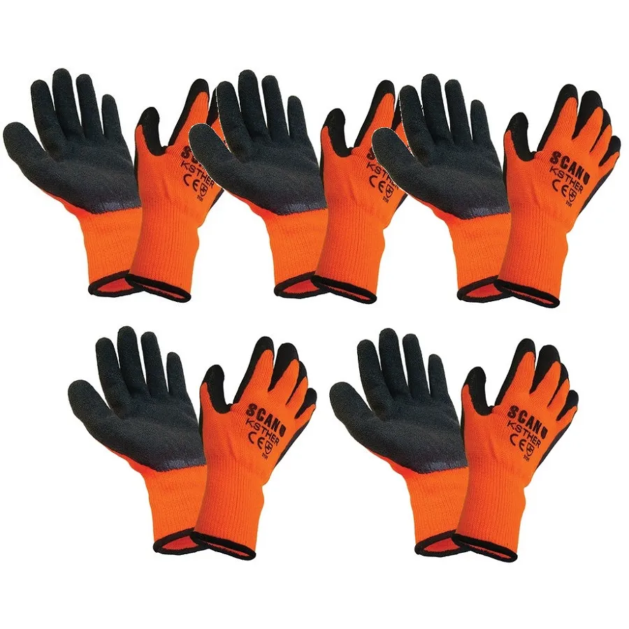 Scan Hi-Vis Latex Thermal Work Gloves Medium 5 Pairs (SCAGLOKSTH5M) Scan Hi-Vis Latex Thermal Work Gloves Medium 5 Pairs (SCAGLOKSTH5M)