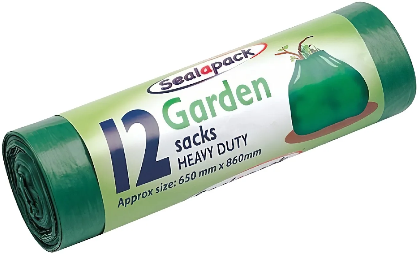 sealapack-green-garden-bags-refuse-rubbish-sacks-12-pack-gb00027 Sealapack Green Garden Refuse Sacks 12 Pack for Easy Disposal (GB00027B)