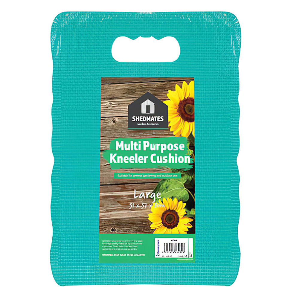 Shedmates Large Garden and Hard Floor Knee Protection Pad with sunflowers on the label.