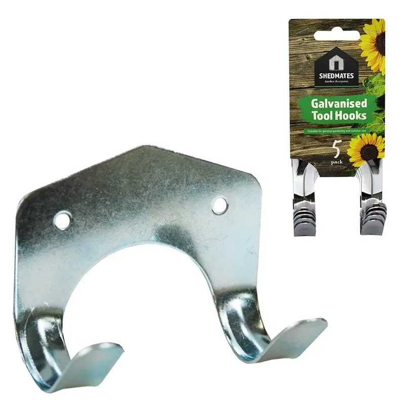 Shedmates Galvanised Garden Tool Wall Storage Hooks Medium – 5 Pack (GS5H) Shedmates Galvanised Garden Tool Wall Storage Hooks Medium – 5 Pack (GS5H)