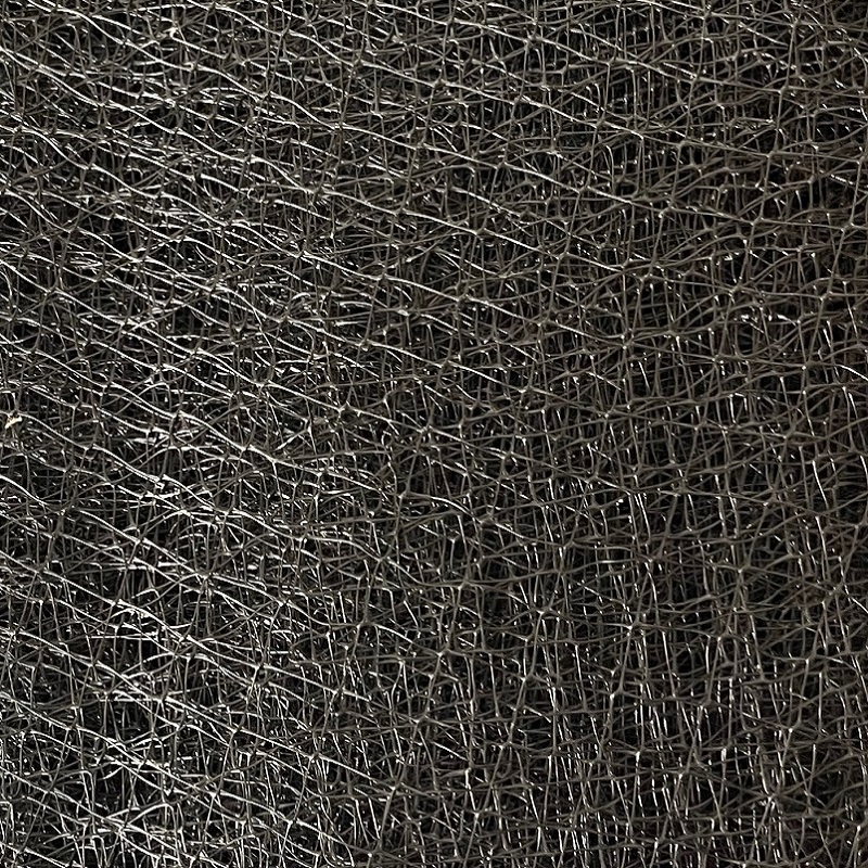 Close-up view of black garden and pond netting with intricate mesh pattern.