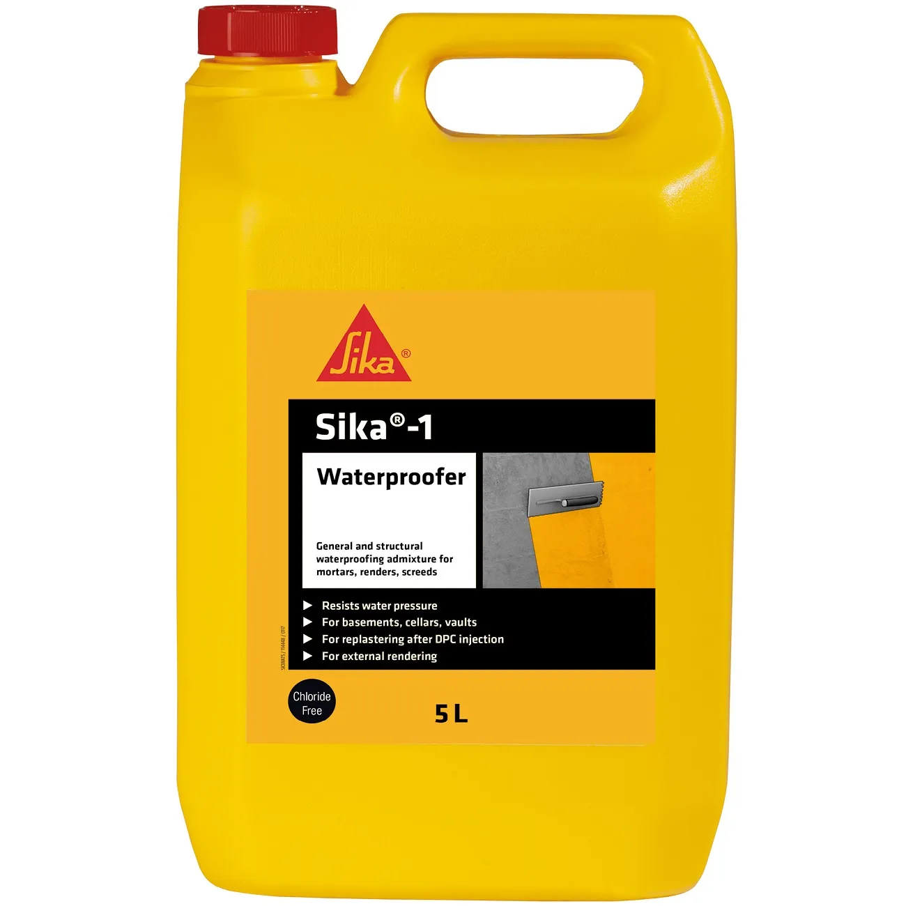 Sika 1 Waterproofer Admixture 5L for Cement and Mortar Sika 1 Waterproofer Admixture 5L 114448 Cement and Mortar (SK1WAT5)