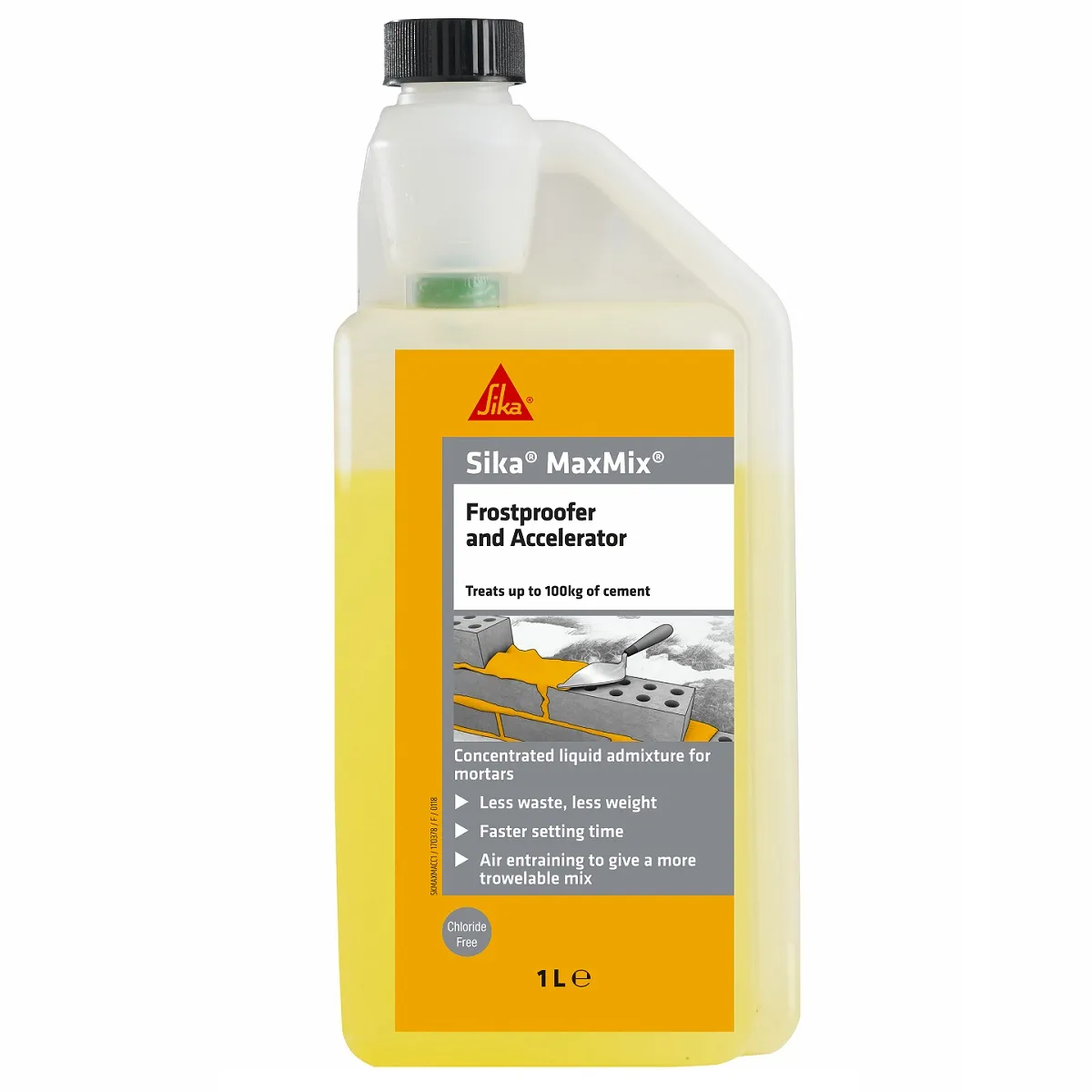 Sika MaxMix Concentrated Frostproofer Accelerator Hardener Mortar and Cement 1L 881347