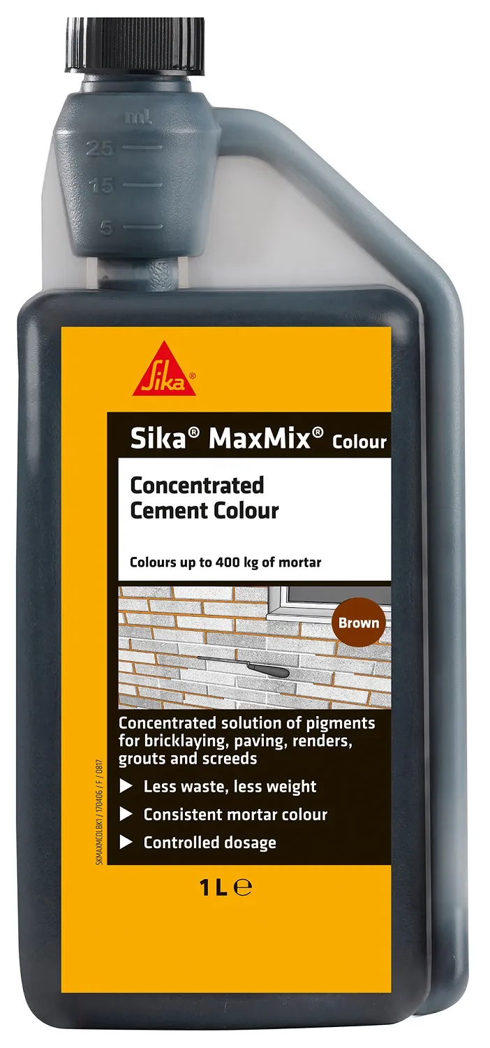 Sika Maxmix Mortar Cement Colouring Brown 1L for Natural Shades Sika Maxmix Mortar Cement Colouring Brown 1L for Natural Shades (170408)
