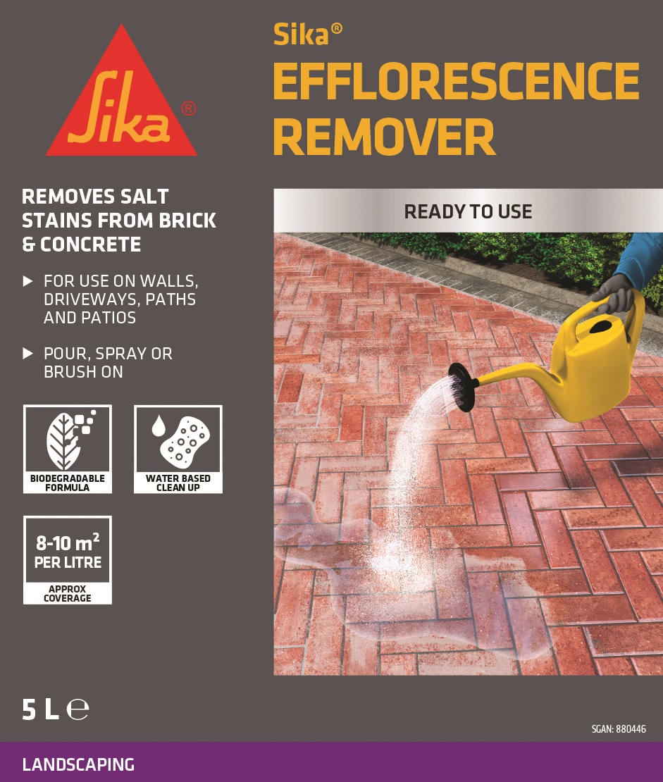 Everbuild Salt Away packaging showing its use on bricks and stone with text highlighting its features.