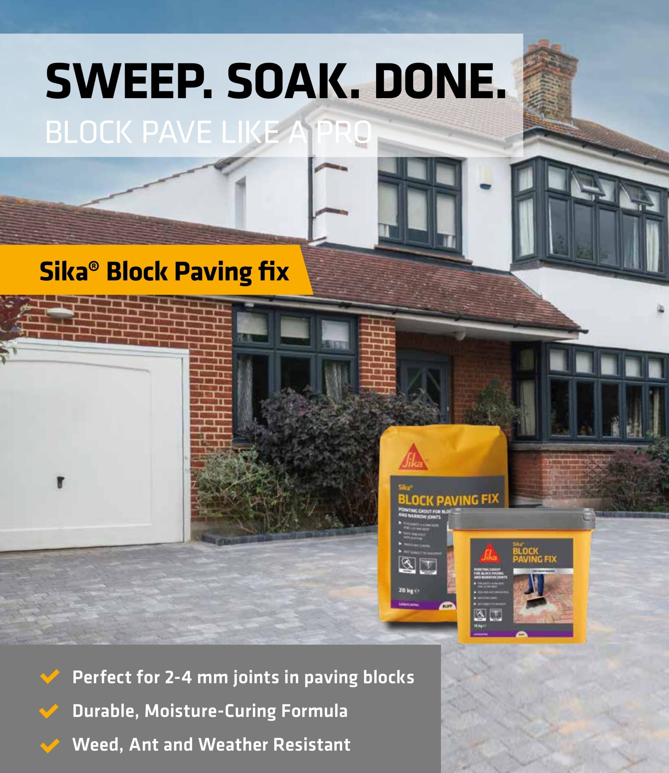 Sika Setting Sand Block Paving Fix 20 kg Buff Bag 879940 15 kg Tub 906370