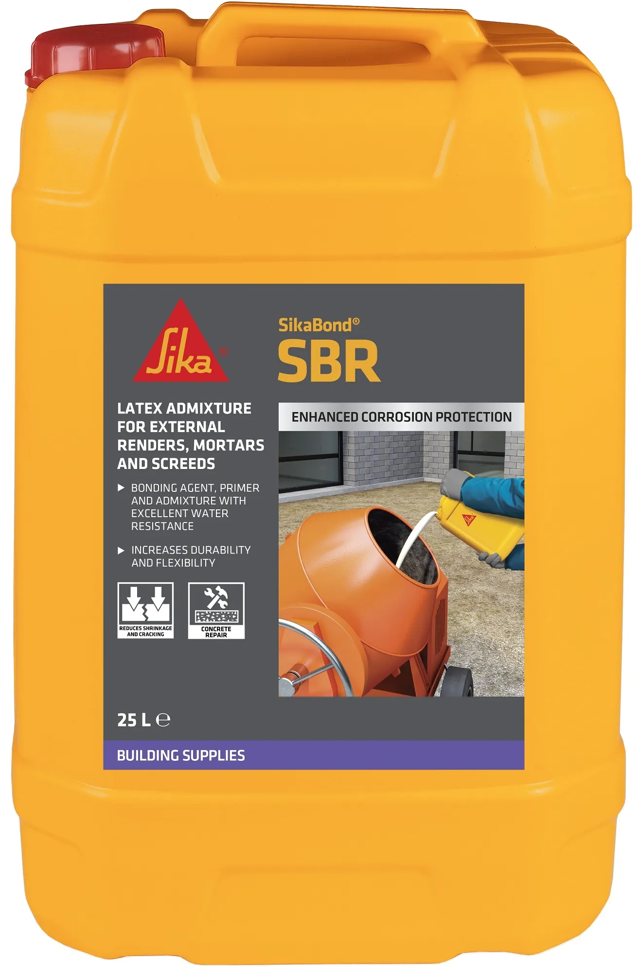 sika-sikabond-sbr-25-litre-waterproof-bonding-agent-445916-892692 Sika SikaBond SBR + Waterproof Bonding Agent 25L for Concrete Brickwork 445916 (SIKASBR25)
