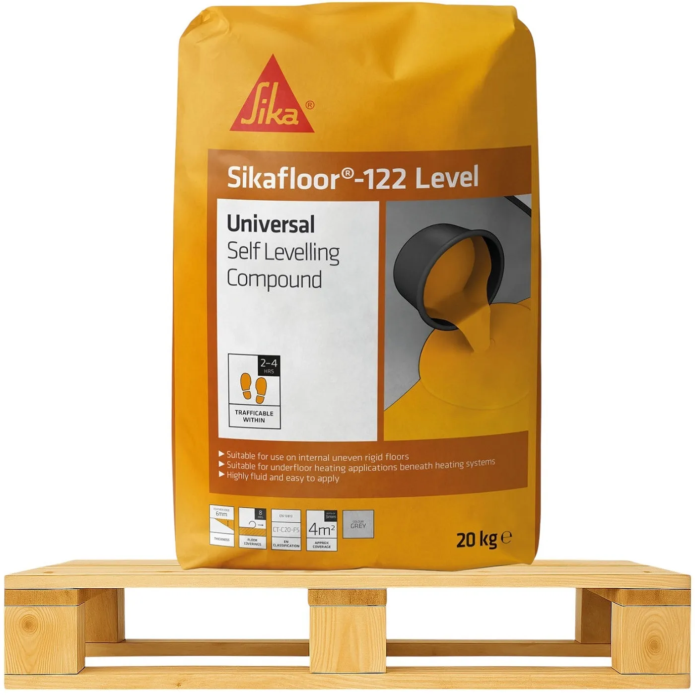 sika-sikafloor-122-level-universal-self-levelling-compound-20kg-grey-813560-pallet-path-and-patio Sika Sikafloor 122 Self Levelling Compound – 20kg, 45 Bag Pallet (813560-45)