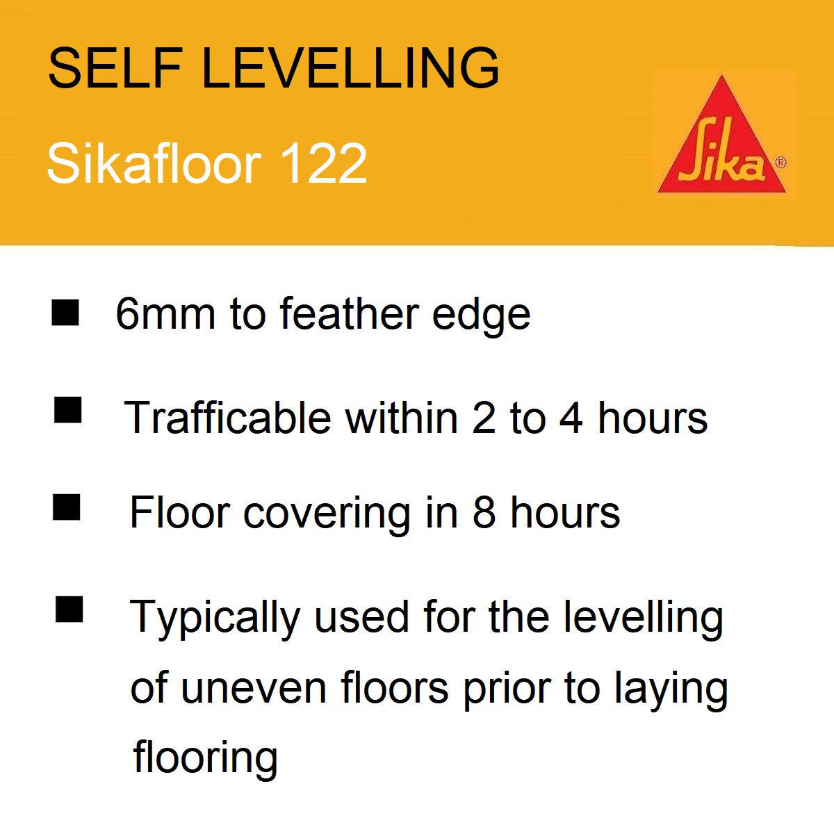 Sika Sikafloor 122 Self Levelling Compound features and specifications.