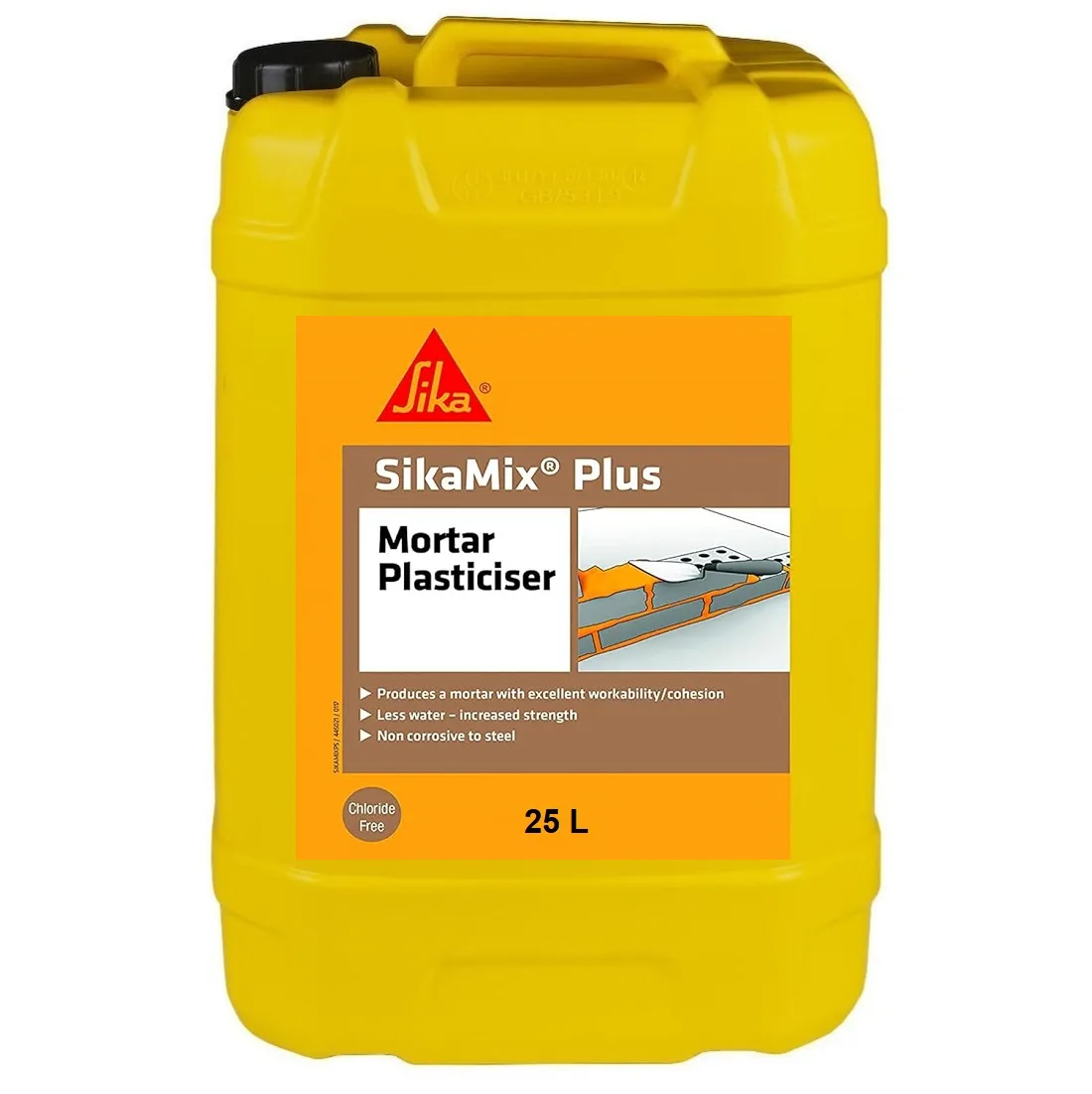 SikaMix Plus Mortar Admix Plasticiser 25L for Large-Scale Use Sika SikaMix 25L Mortar Plasticiser Admixture 445917