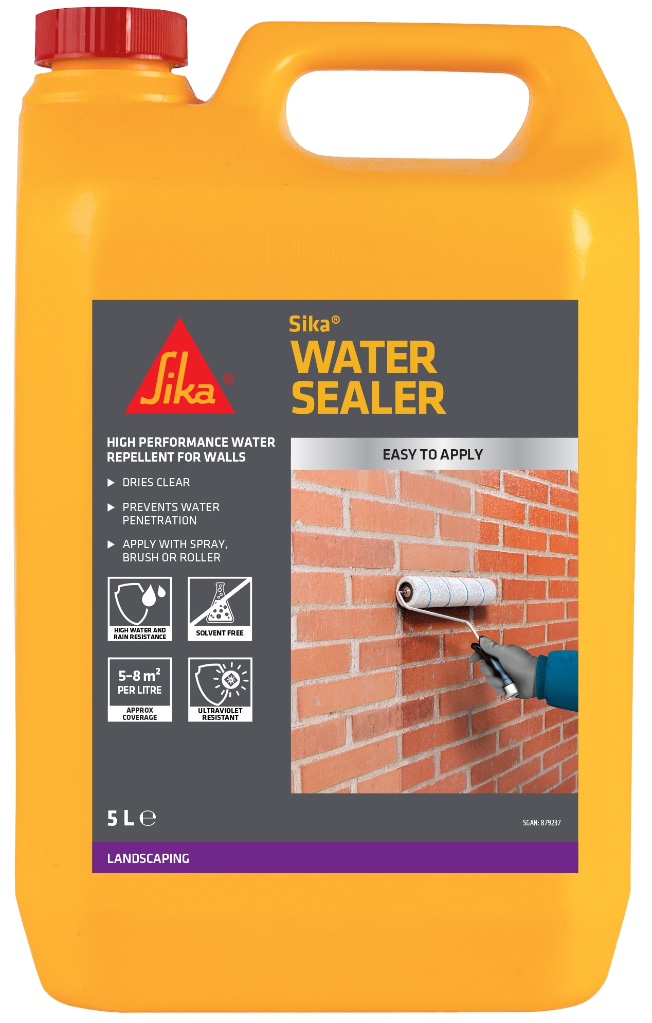 Sika Water Sealer 5L masonry water repellent container for brick and concrete protection