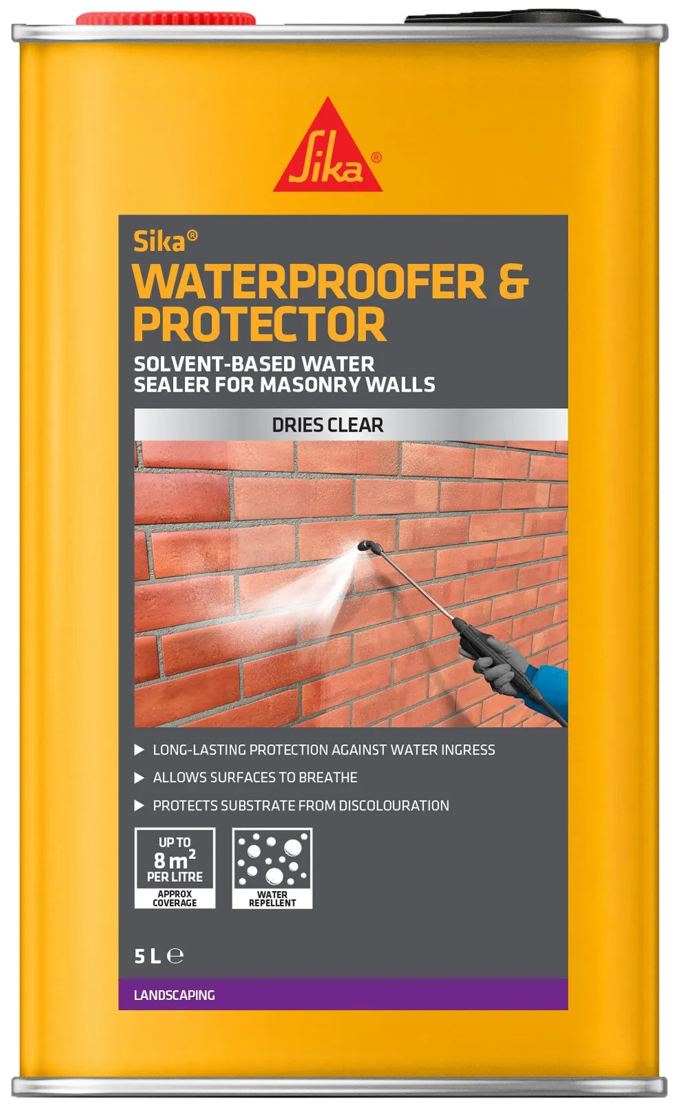 sika-waterproofer-and-protector-5-litre-881620 Sika Water Seal Solvent Repellent and Protector 5L for Waterproofing (881620)