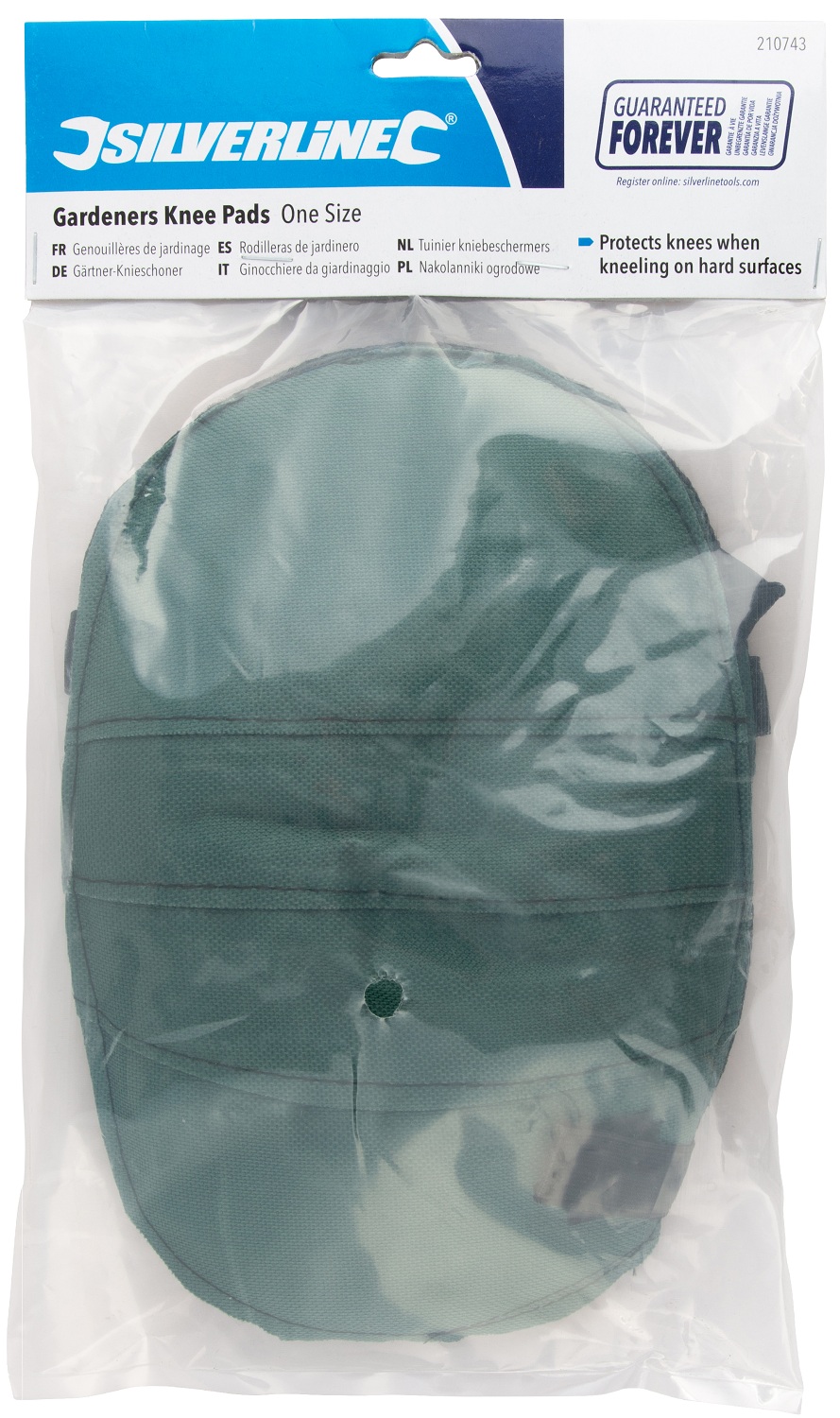 silverline 210743 green garden knee pads in packaging