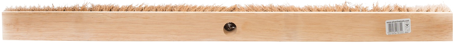 Wooden broom head with soft coco bristles for sweeping large surfaces top view