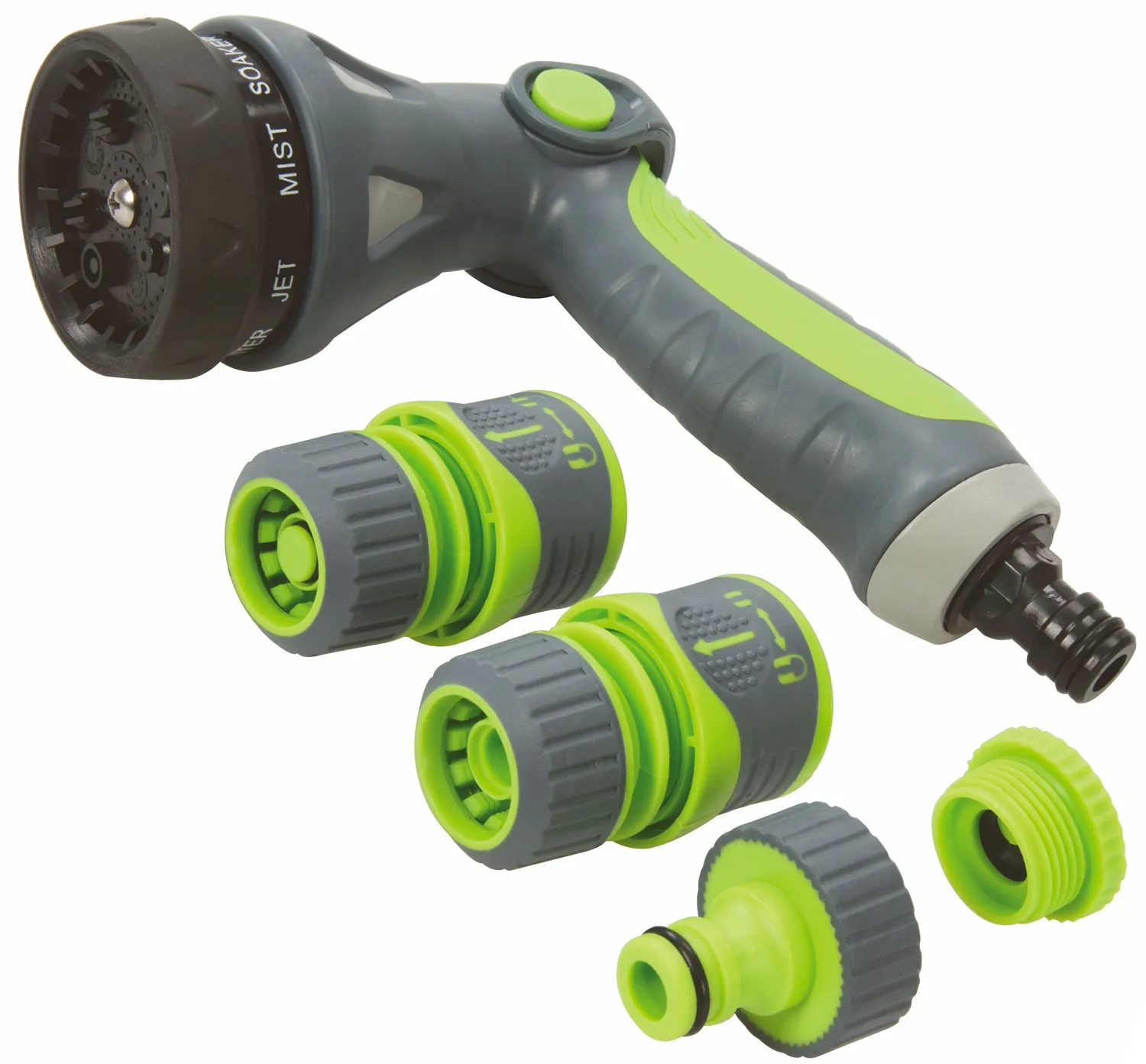Silverline Garden Hose Pipe Soft Grip Spray Gun Set Inc Connectors 829557 2 Path and Patio Silverline Garden Hose Pipe with Easy Grip Spray Water Gun Set for Comfortable Use (829557)