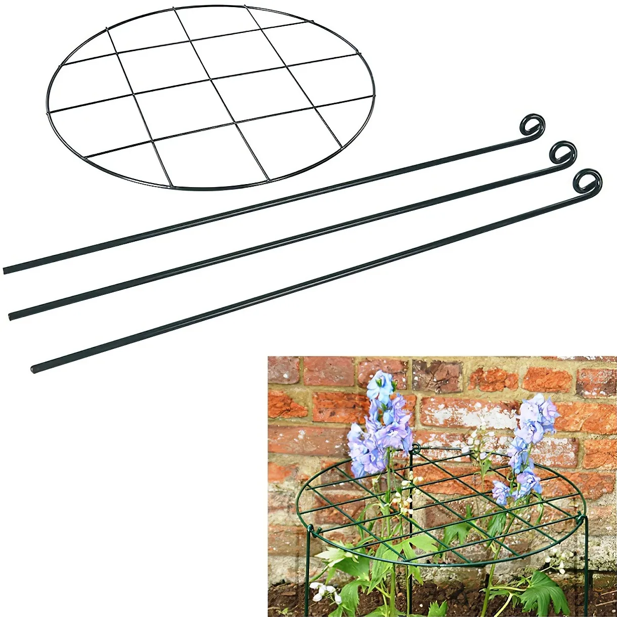 silverline-garden-plant-grow-through-support-frame-ring-972045 Silverline Garden Plant Grow-Through Support Frame Ring for Stability (972045)
