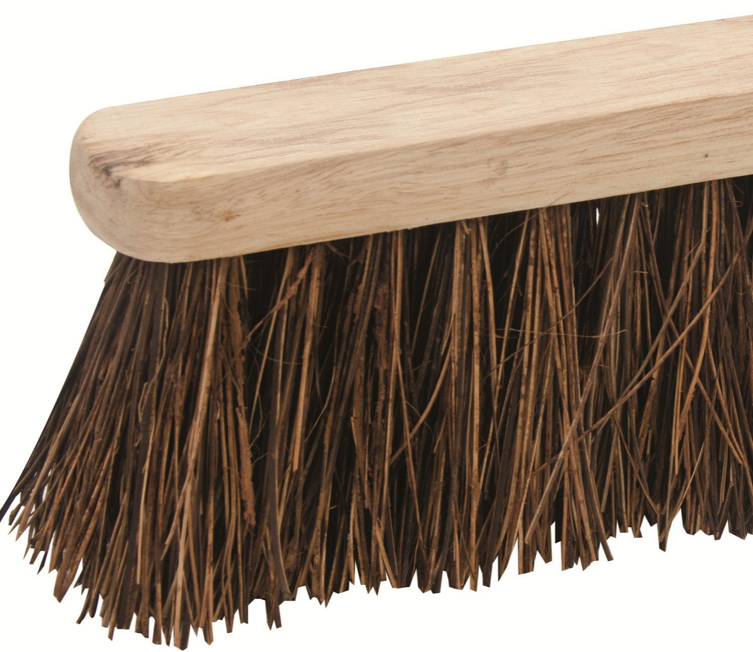 Silverline 794337 Wooden hand brush with stiff bassine bristles, 12 inches long closeup