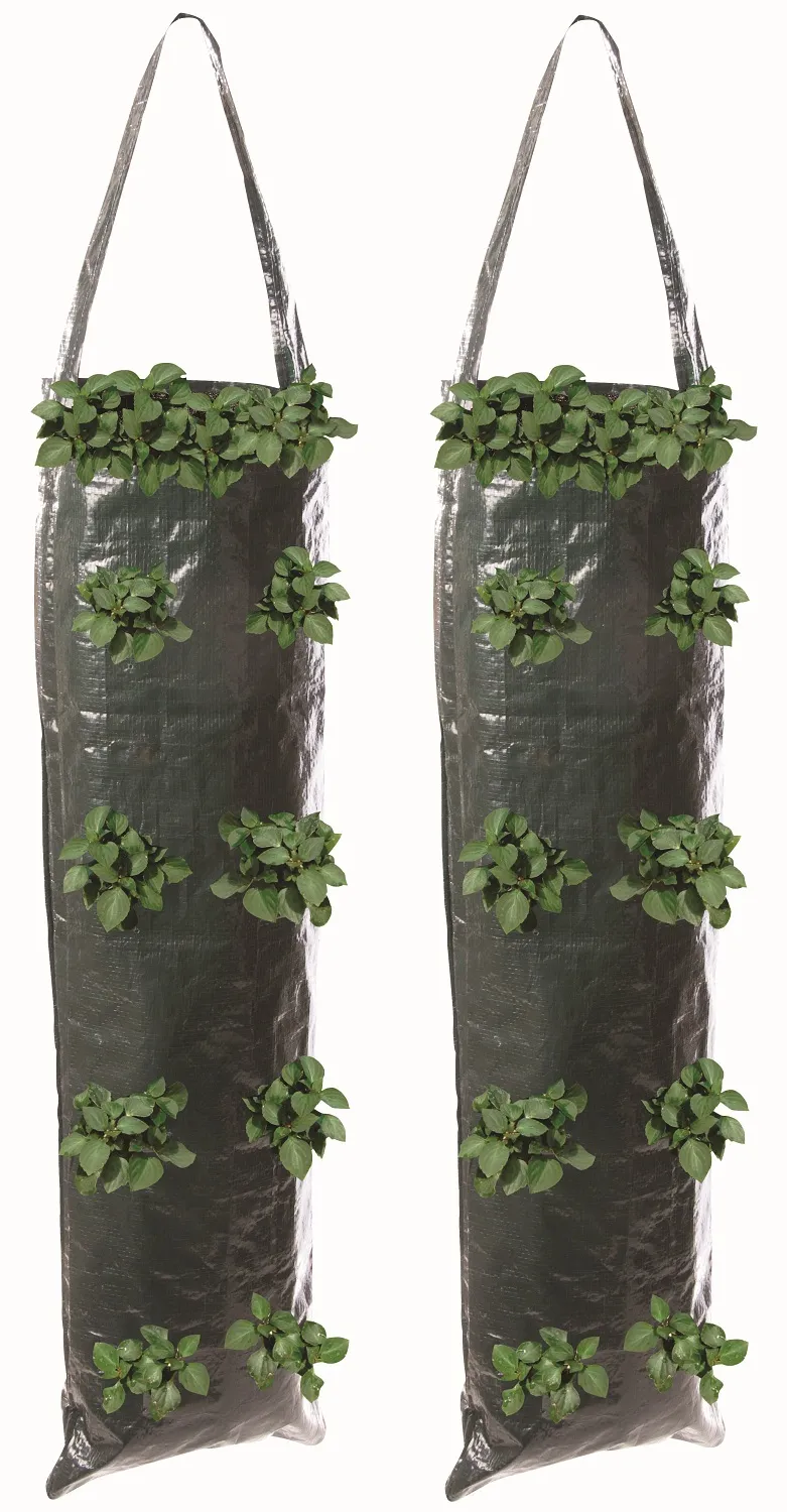 Silverline Hanging Growing Bag Tubes 264904 Silverline Hanging Flower Plant Growing Tube Bags for Vertical Gardens (264904)