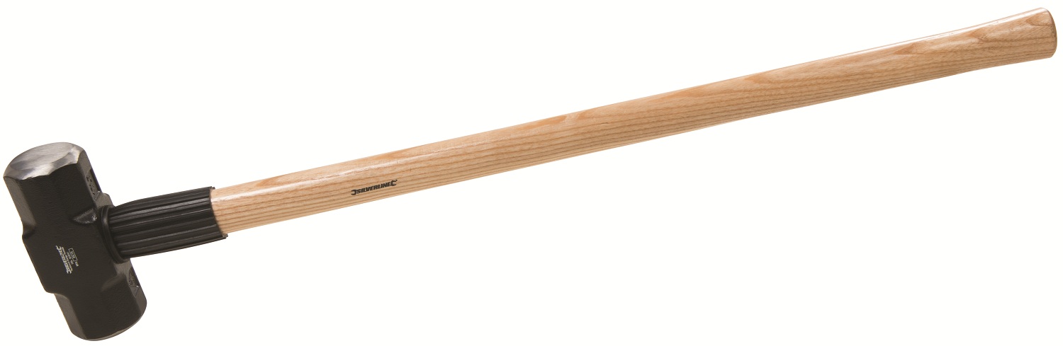 Silverline 675160 sledge hammer with hardwood handle and forged steel head, 14lb weight.