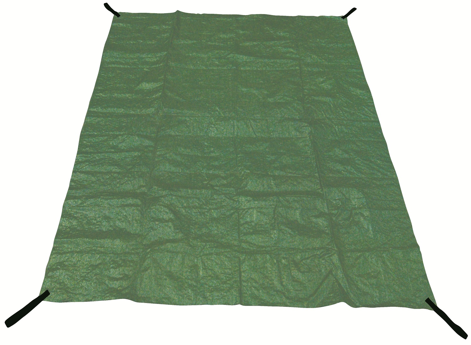 Green garden ground sheet with handles for rubbish bagging.