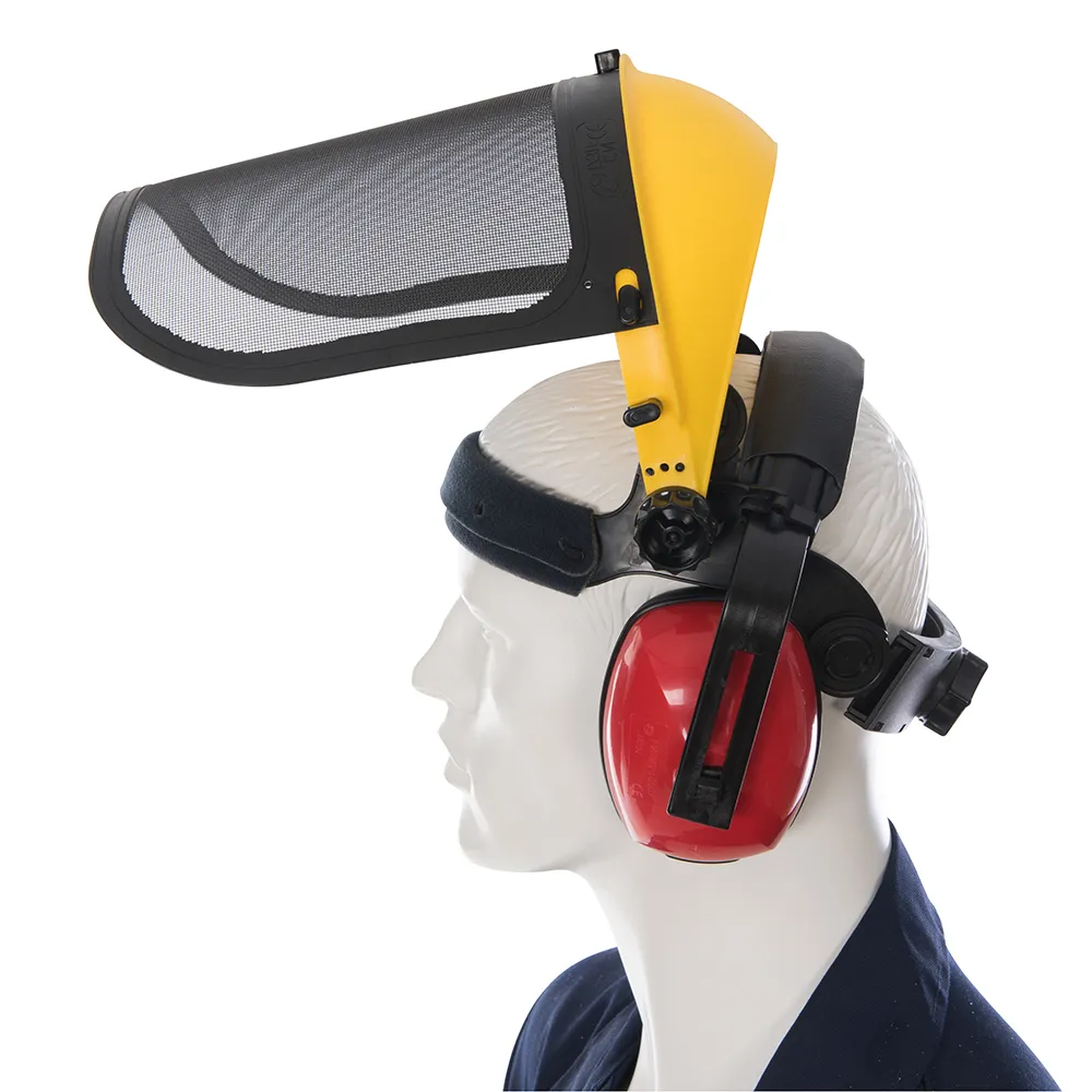 Silverline Tools Mesh Face Shield with Forestry Hat and Ear Defenders for Protection (140878) Silverline Tools Mesh Face Shield with Forestry Hat and Ear Defenders for Protection (140878)