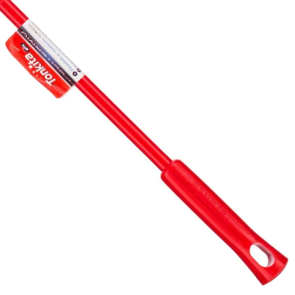Red Tonkita Long Reach Radiator Duster with handle and label visible.