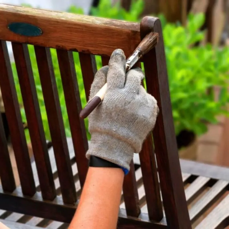 Outdoor wood chair painting activity How to Protect Your Garden Furniture All Year Round