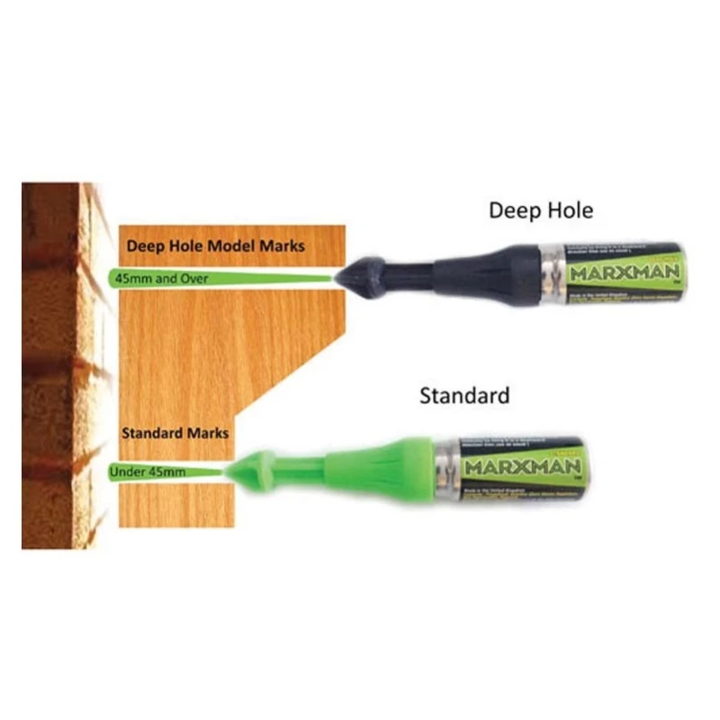 Marxman standard and deep hole markers side by side showing depth differences