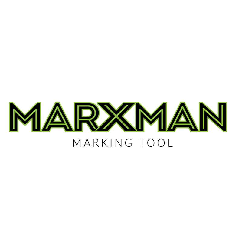 Marxman marking tool logo with green and black text