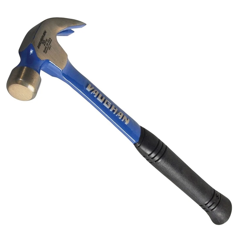 Vaughan Pro Steel Eagle Solid Claw Hammer with blue handle and black grip, 20oz