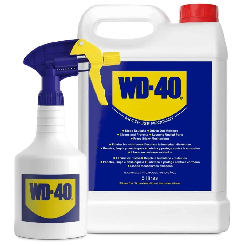WD40 – Multi-Use Maintenance Sprayable Lubricant Liquid – 5 Litre inc spray bottle (44506) WD40 – Multi-Use Maintenance Sprayable Lubricant Liquid – 5 Litre inc spray bottle (44506)