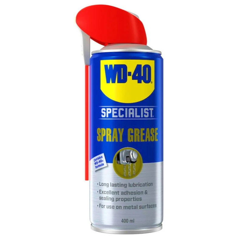 WD40 Specialist Spray Grease Lubricant 400ml can with red nozzle.