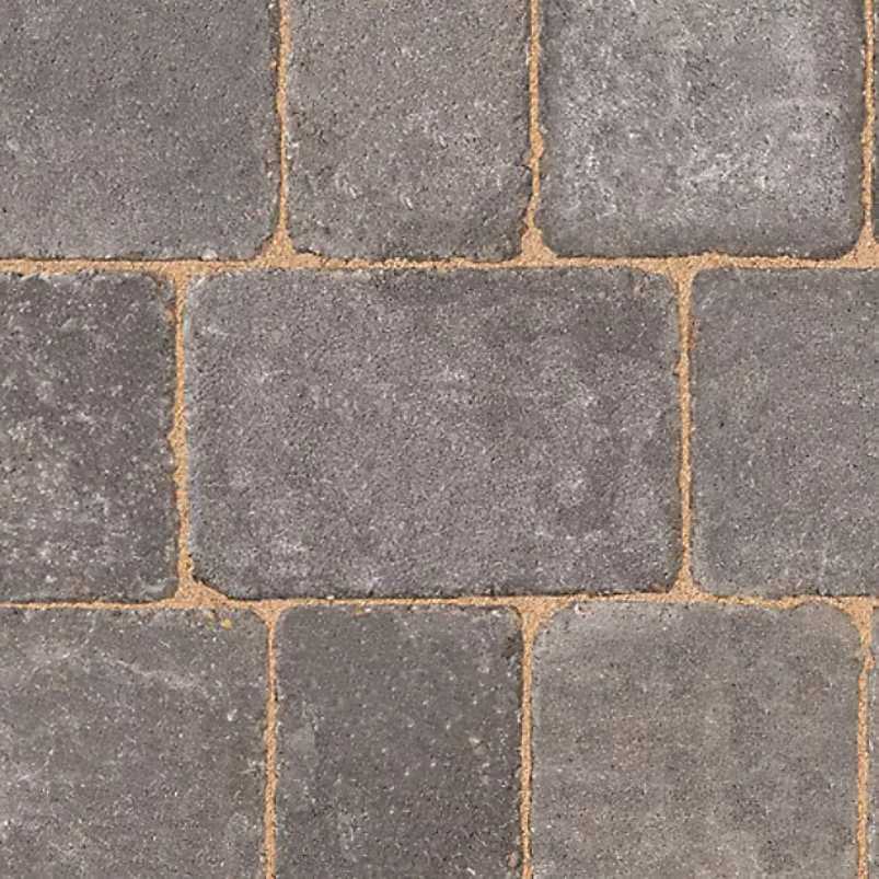 Close-up of block paving with neutral sand between paving joints