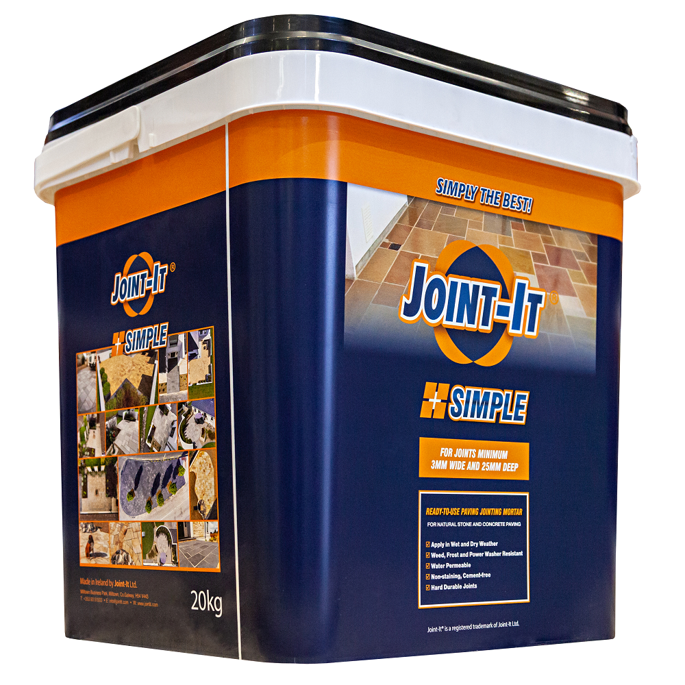 Joint-It Simple paving jointing mortar container with product details