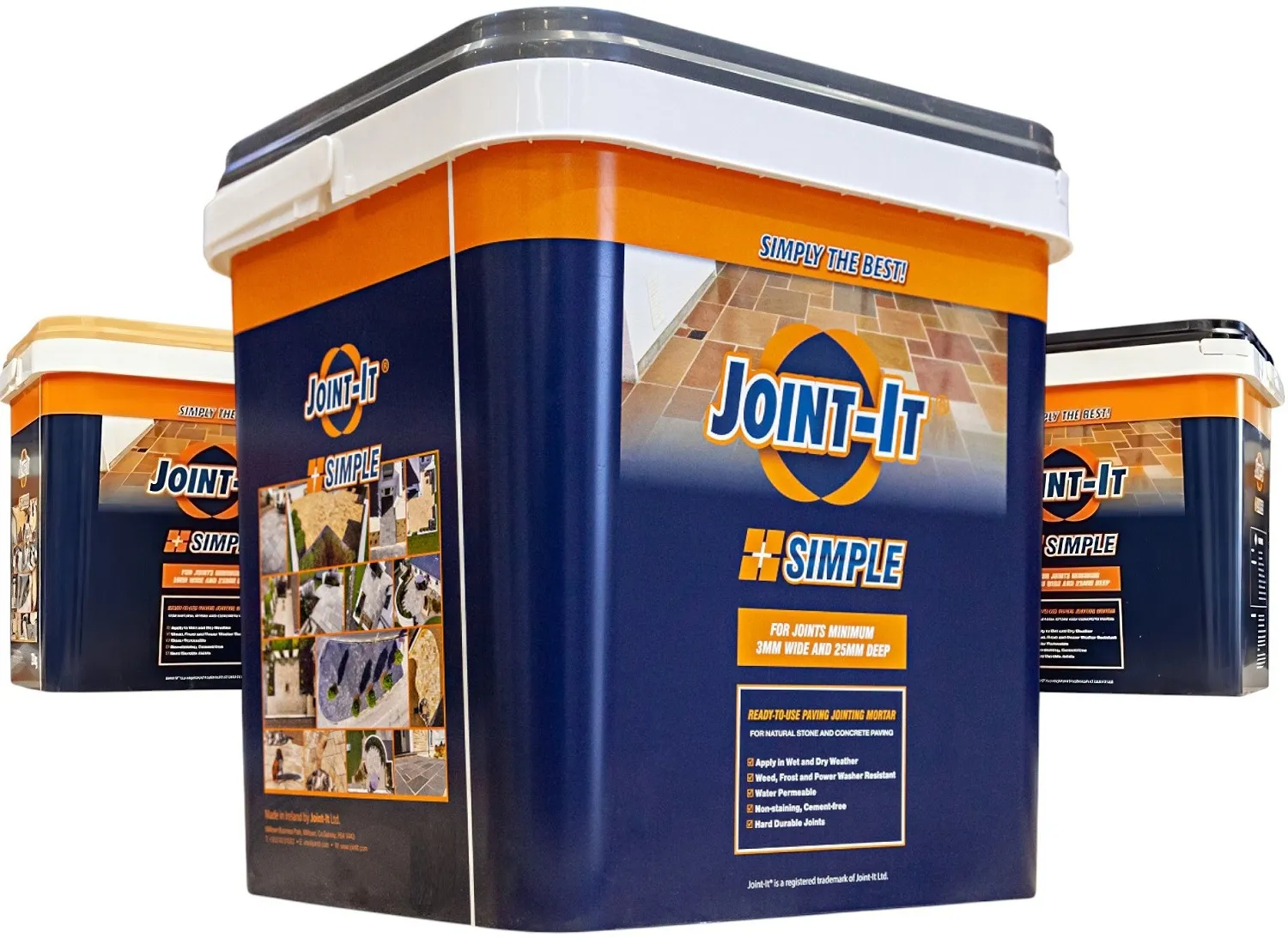 Joint-it-simple-Paving-jointing-compound-20kg-tub-group-shot-path-and-patio-1 Joint It Simple Paving Jointing Pointing Compound – 20kg, BLACK (20-AW-B)