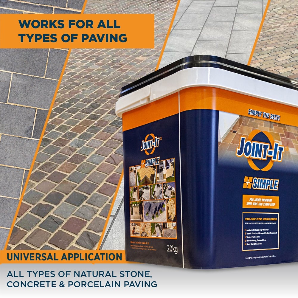 Joint-It Simple paving product for natural stone, concrete, and porcelain surfaces