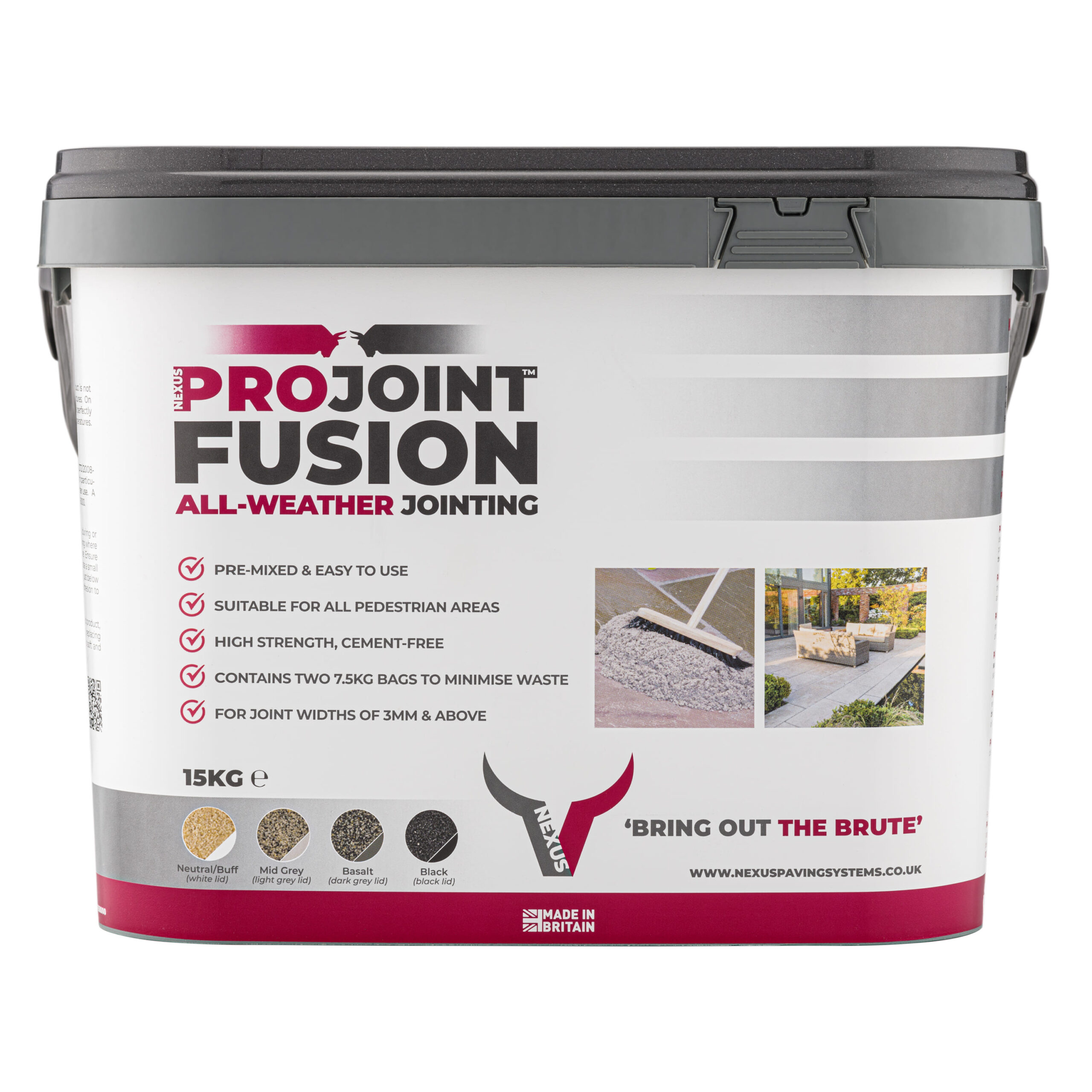 Projoint Fusion All-Weather Paving Jointing Compound - BASALT, 15kg - Front View