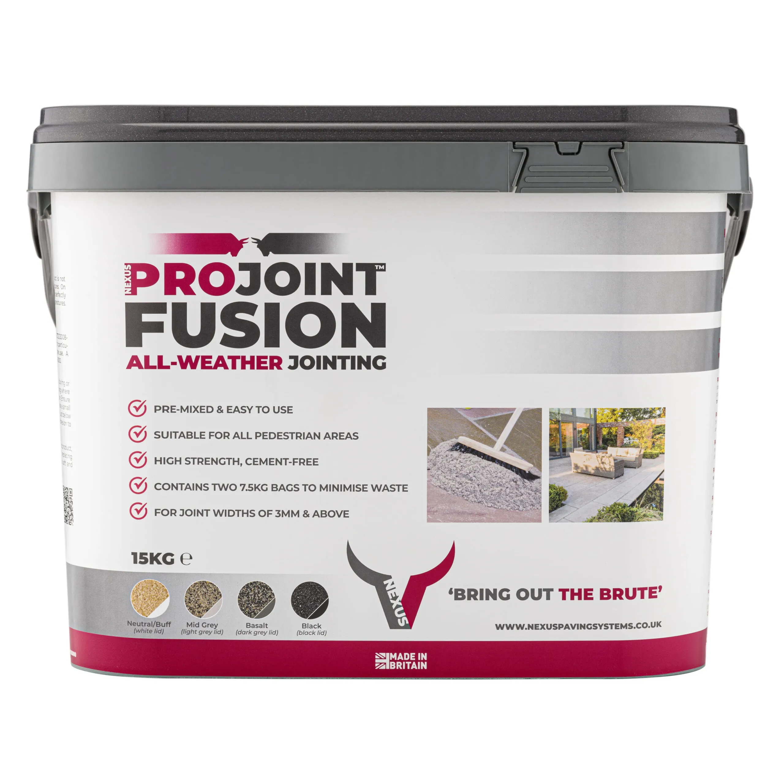 ProJoint Fusion All-Weather Paving Jointing Compound – BASALT, 15kg (FUSIONBA)