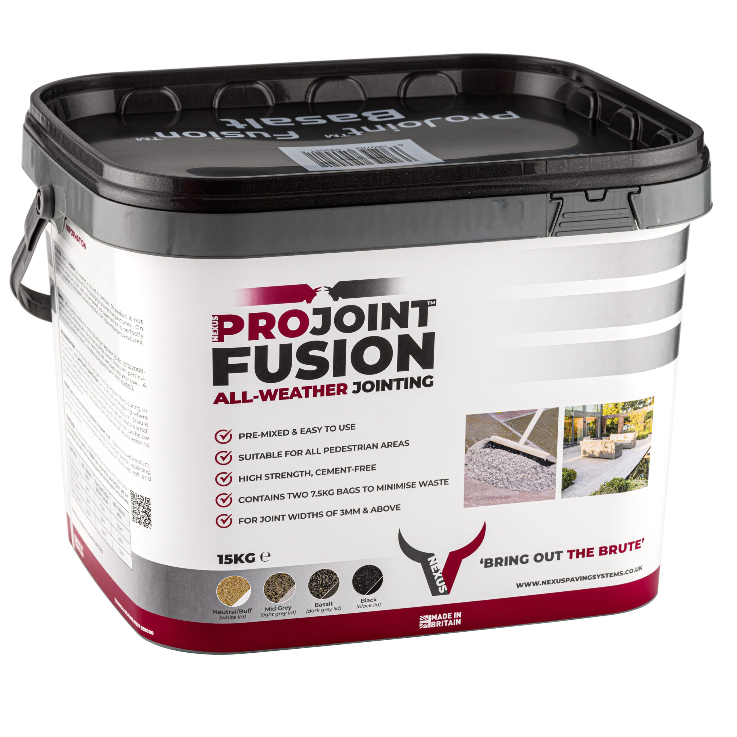 Projoint Fusion All-Weather Paving Jointing Compound - BASALT, 15kg - Side View