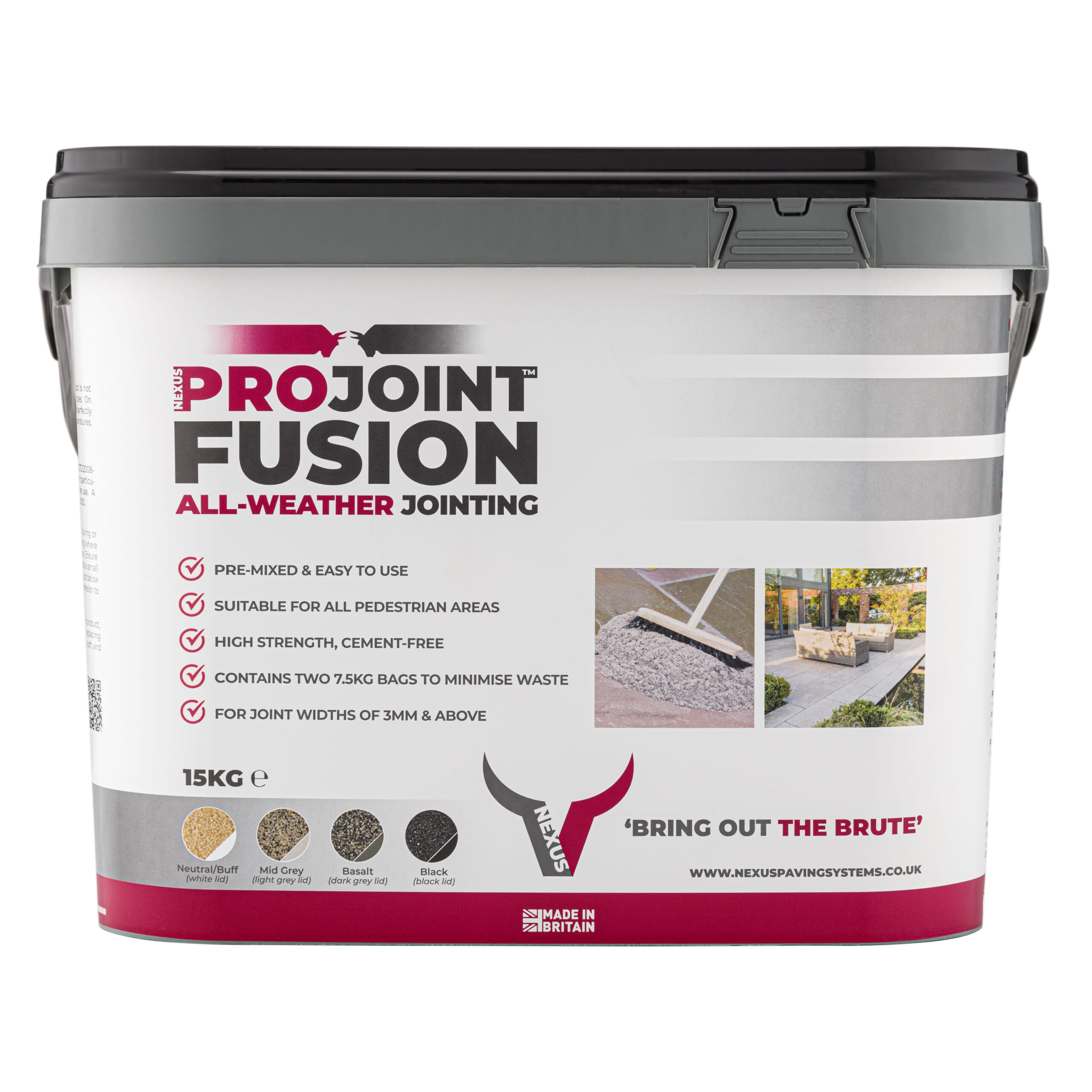 Projoint Fusion All-Weather Paving Jointing Compound - BLACK, 15kg - Front View
